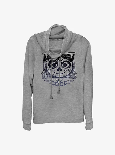 Disney Pixar Coco Face Frame Cowlneck Long-Sleeve Girls Top