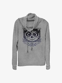 Disney Pixar Coco Face Frame Cowlneck Long-Sleeve Girls Top