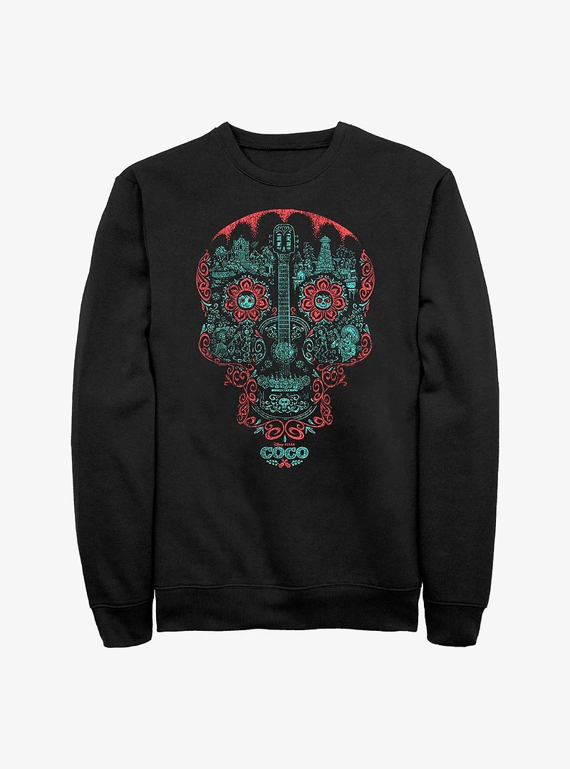 Disney Pixar Coco Craneo Muerto Crew Sweatshirt