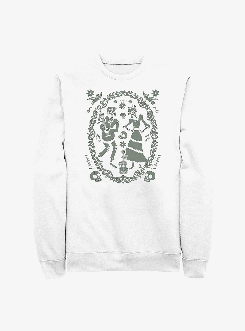 Disney Pixar Coco Paper Art Oval Crew Sweatshirt