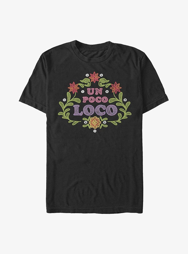Disney Pixar Coco Un Poco Loco Floral Emblem T-Shirt
