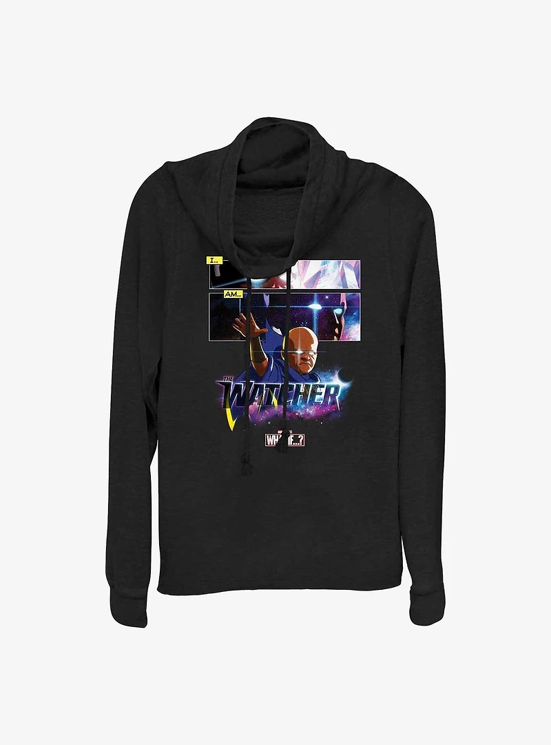 Marvel What If...? I Am The Watcher Panels Cowlneck Long-Sleeve Girls Top