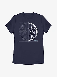 Marvel Spider-Man: No Way Home Grid White Womens T-Shirt