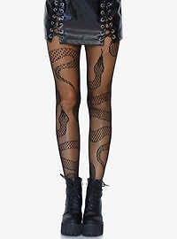Black Snake Fishnet Tights
