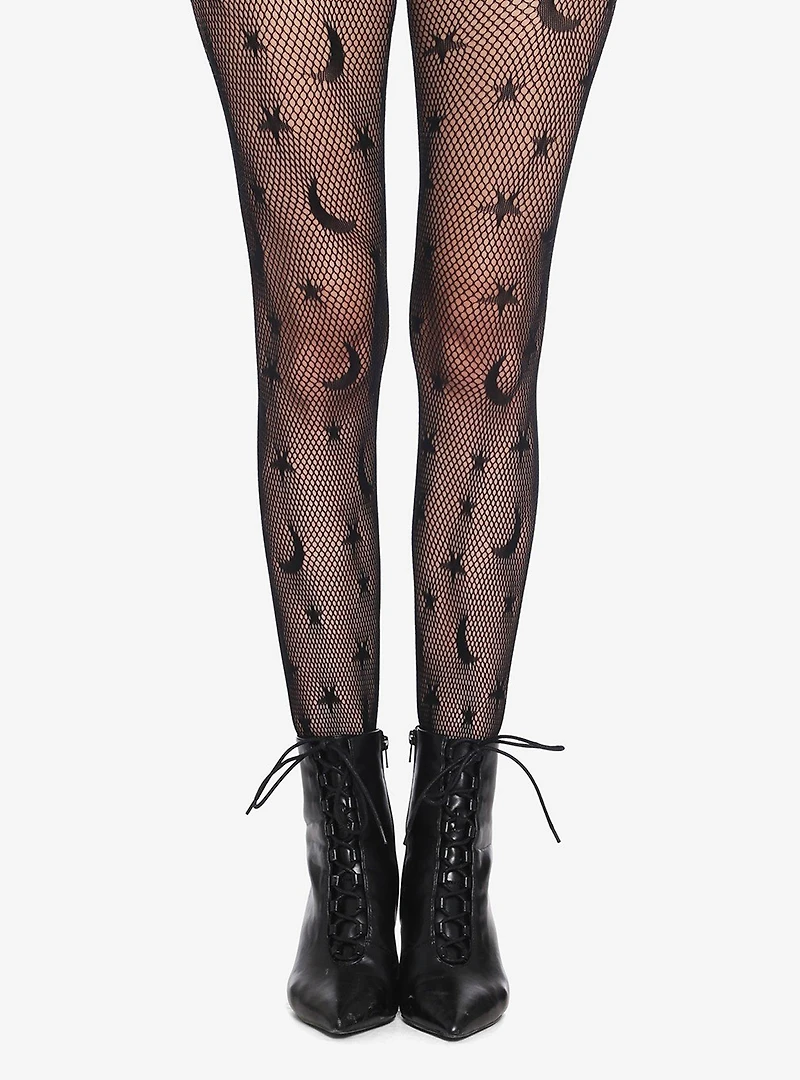 Celestial Black Fishnet Tights