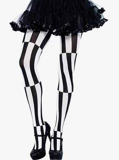 Striped Optical Illusion Tights