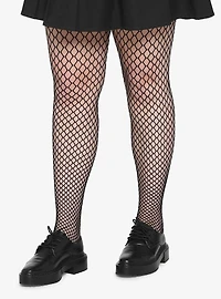 Black Octagon Fishnet Tights Plus