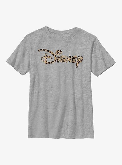 Disney Logo Leopard Fill Youth T-Shirt