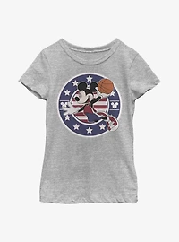 Disney Mickey Mouse B Ball Americana Youth Girls T-Shirt