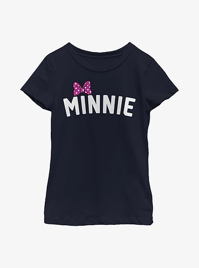 Disney Minnie Mouse Bow Chest Youth Girls T-Shirt