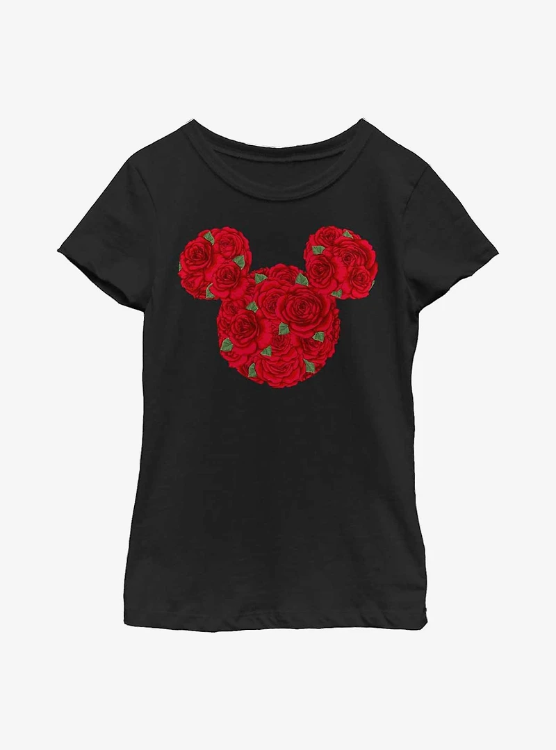 Disney Minnie Mouse Mickey Roses Youth Girls T-Shirt