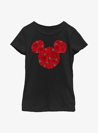 Disney Minnie Mouse Mickey Roses Youth Girls T-Shirt