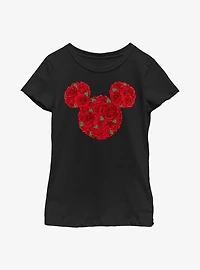 Disney Minnie Mouse Mickey Roses Youth Girls T-Shirt