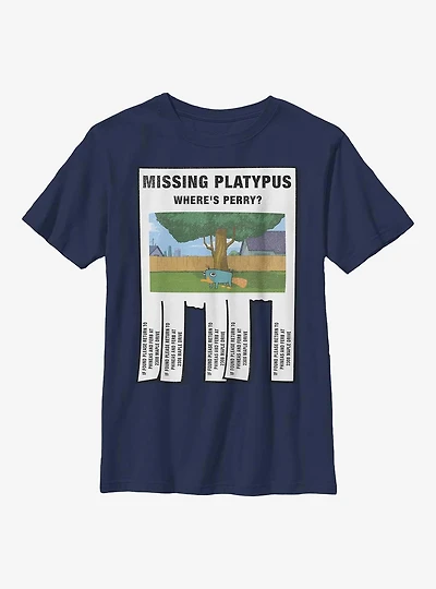 Disney Phineas And Ferb Missing Platypus Youth T-Shirt