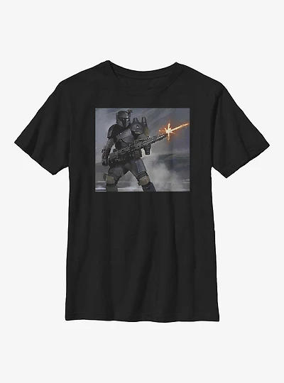 Star Wars The Mandalorian Mando Fire Youth T-Shirt