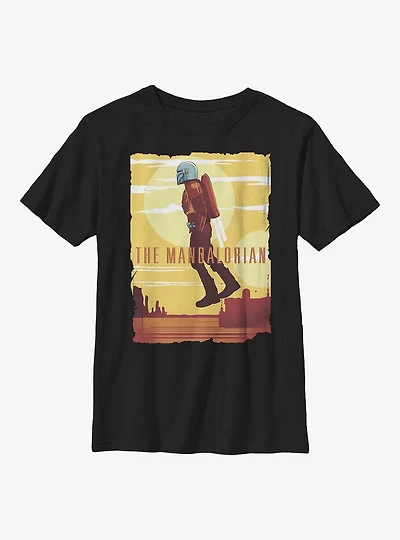 Star Wars The Mandalorian Mando Jetpack Youth T-Shirt