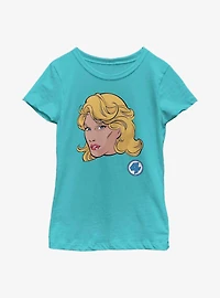 Marvel Fantastic Four Invisible Woman Face Youth Girls T-Shirt