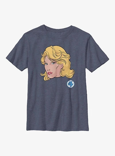 Marvel Fantastic Four Invisible Woman Face Youth T-Shirt