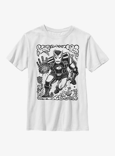 Marvel Iron Man Stencil Youth T-Shirt