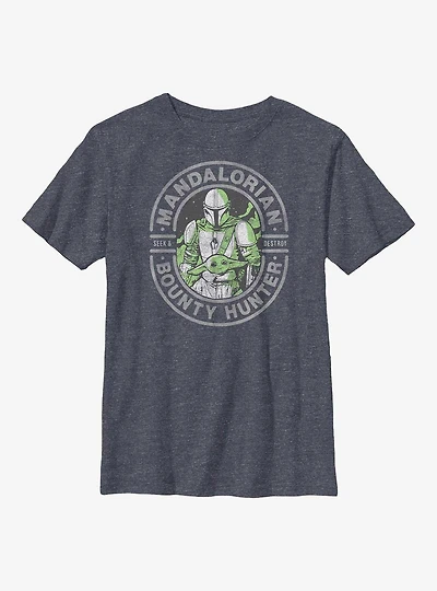 Star Wars The Mandalorian Bounty Stamp Youth T-Shirt