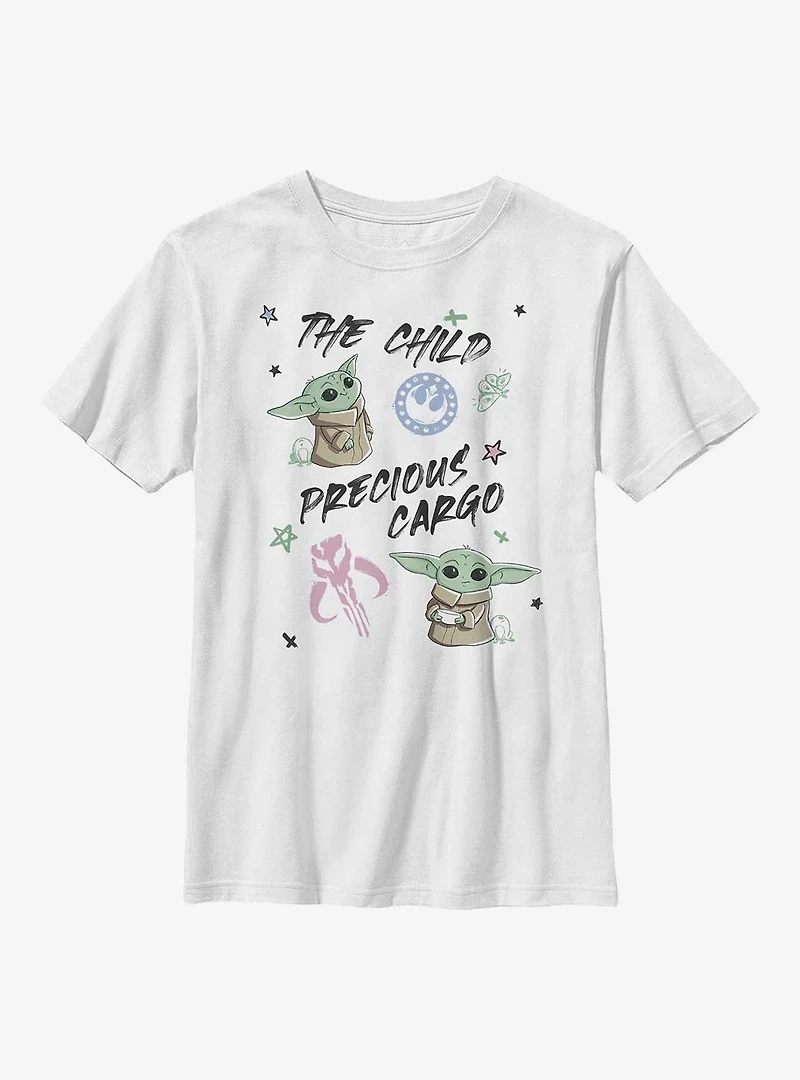 Star Wars The Mandalorian Sketchy Child Youth T-Shirt