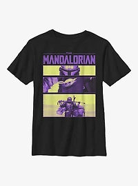 Star Wars The Mandalorian Mando Scene Frames Youth T-Shirt