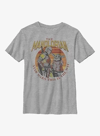 Star Wars The Mandalorian Mando Sunset Youth T-Shirt