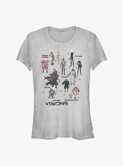 Star Wars: Visions Textbook Characters Girls T-Shirt