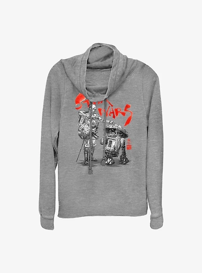 Star Wars: Visions Anime Droids Cowlneck Long-Sleeve Girls Top