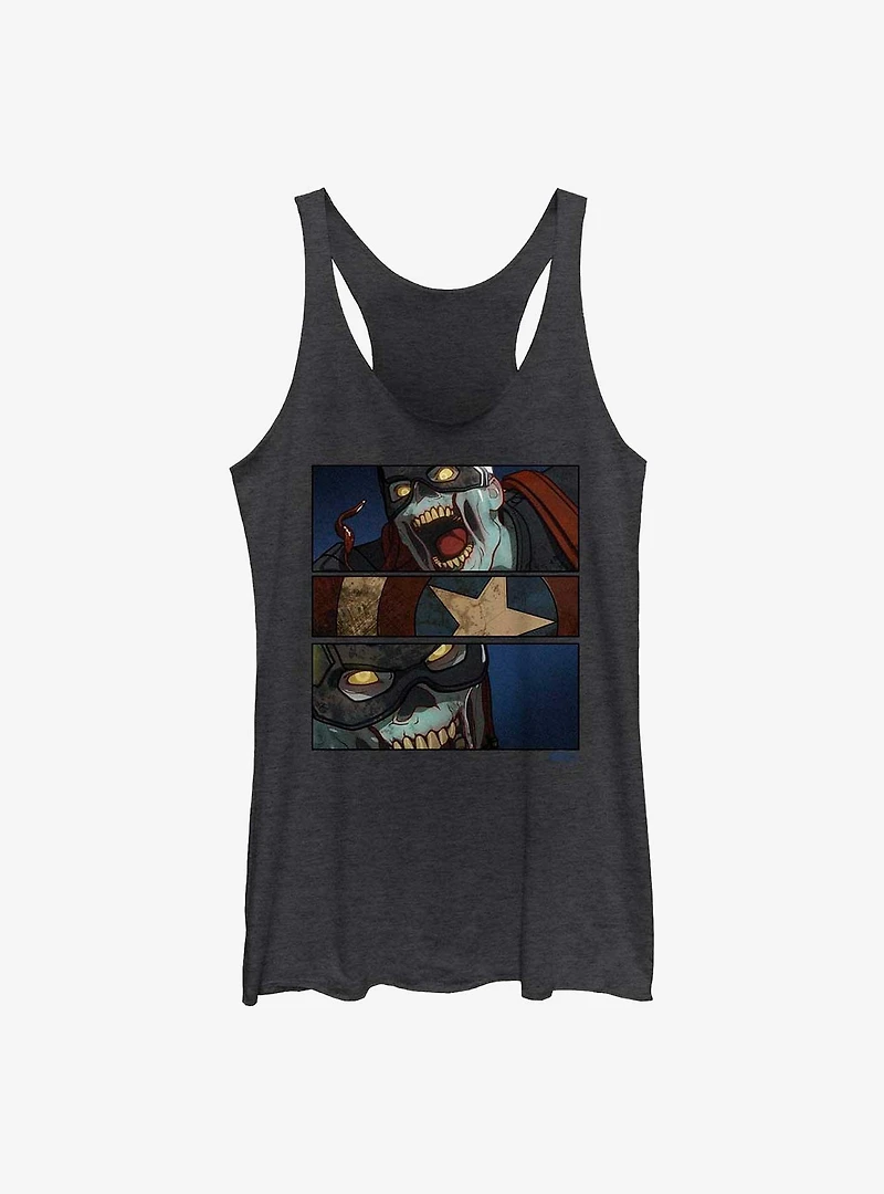 Marvel What If...? Tri-Panel Zombie Captain America Girls Tank