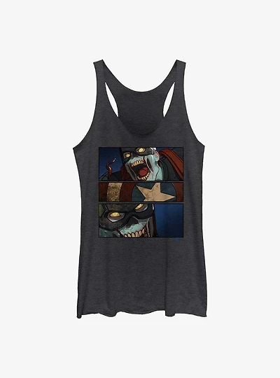 Marvel What If...? Tri-Panel Zombie Captain America Girls Tank