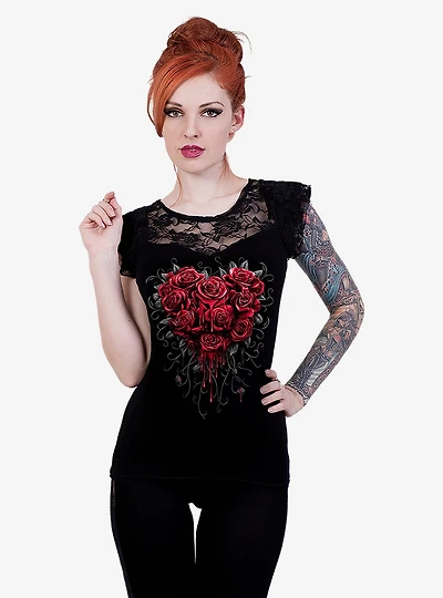 Bleeding Heart Lace Layered T-Shirt