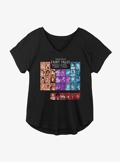 Disney Characters Perodic Table Of Fairy Tales Girls Plus T-Shirt