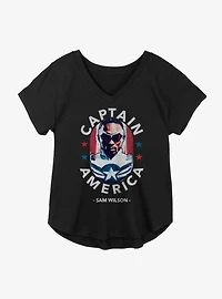 Marvel The Falcon And Winter Soldier Sam Wilson Captain America Girls Plus T-Shirt
