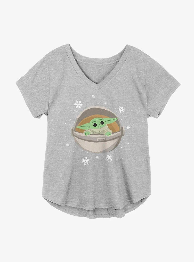 Star Wars The Mandalorian Child Snowflakes Girls Plus T-Shirt