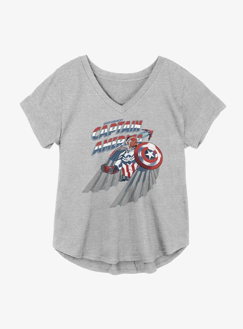 Marvel The Falcon And Winter Soldier With Shield Girls Plus T-Shirt