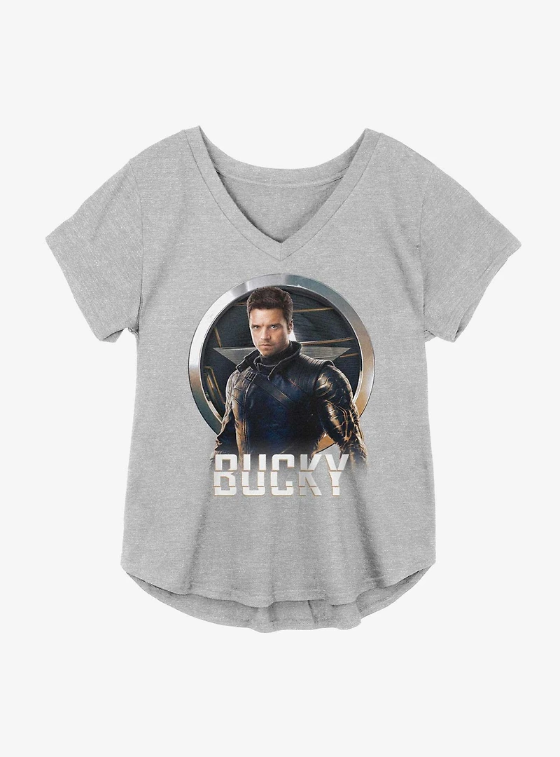 Marvel The Falcon And Winter Soldier Bucky Emblem Girls Plus T-Shirt