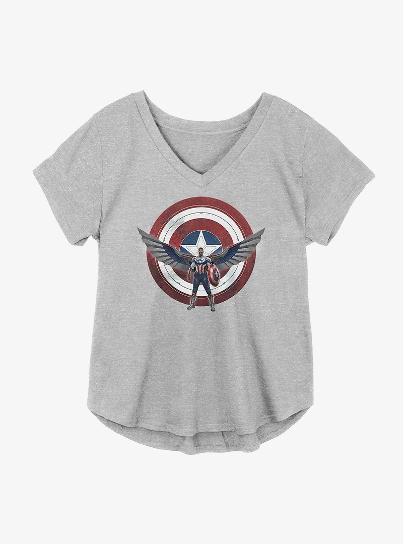 Marvel The Falcon And Winter Soldier Wield Shield Girls Plus T-Shirt