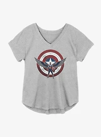 Marvel The Falcon And Winter Soldier Wield Shield Girls Plus T-Shirt