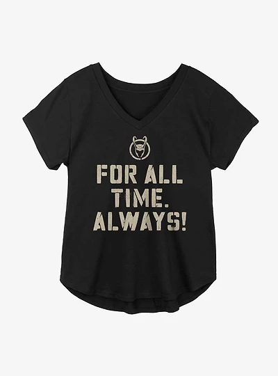 Marvel Loki For All Time Always! Girls Plus T-Shirt