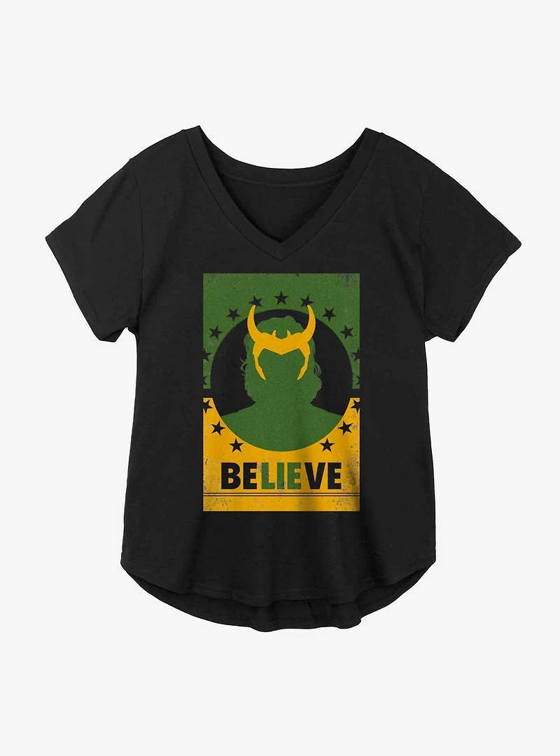 Marvel Loki Believe Girls Plus Size T-Shirt