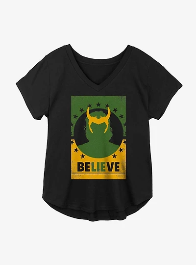 Marvel Loki Believe Girls Plus Size T-Shirt