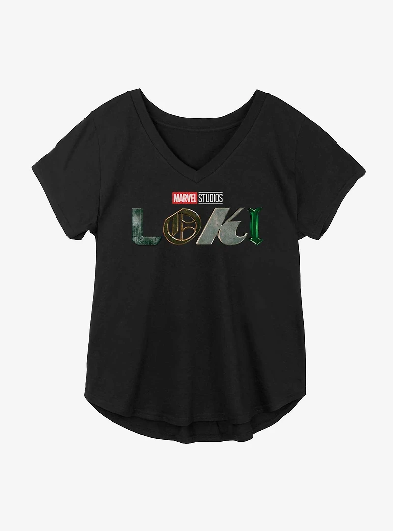 Marvel Loki Logo Girls Plus T-Shirt