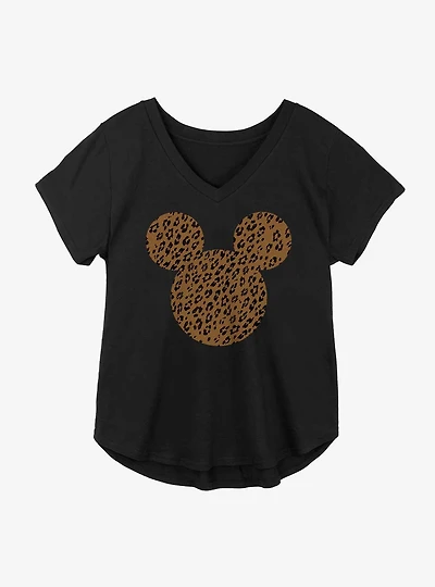 Disney Mickey Mouse Cheetah Logo Girls Plus T-Shirt