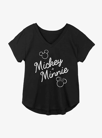 Disney Mickey Mouse And Minnie Signed Together Girls Plus T-Shirt