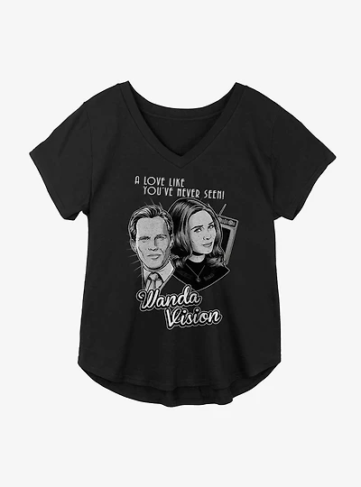 Marvel WandaVision A Love Like You've Never Seen Monochrome Girls Plus Size T-Shirt