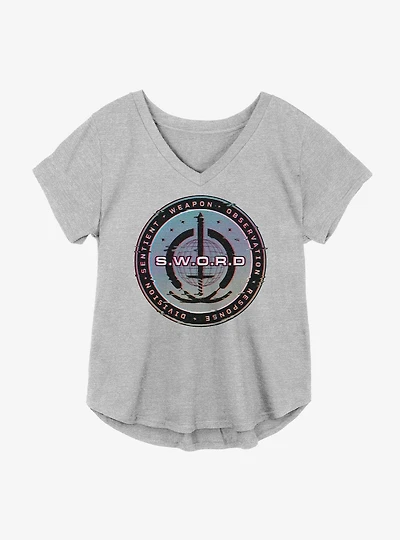 Marvel WandaVision S.W.O.R.D. Digital Logo Girls Plus T-Shirt