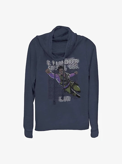 What If?? Erik Killmonger Army Brat Girls Cowlneck Long-Sleeve Top