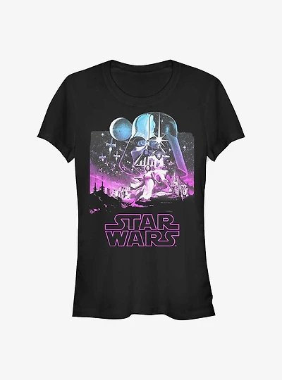 Star Wars Starry Scene Logo Girls T-Shirt