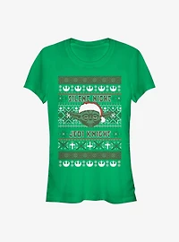 Star Wars Holiday Silent Night, Jedi Knight Yoda Girls T-Shirt